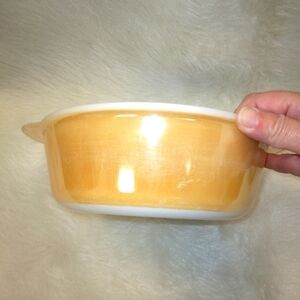 FIRE KING PEACH LUSTER Straight side caserol baking dish 1.5 Quart